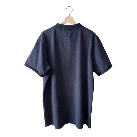 Saint Morta Men's Black Zip Neck Designer Short Sleeve Shirt - Picture 2 of 7